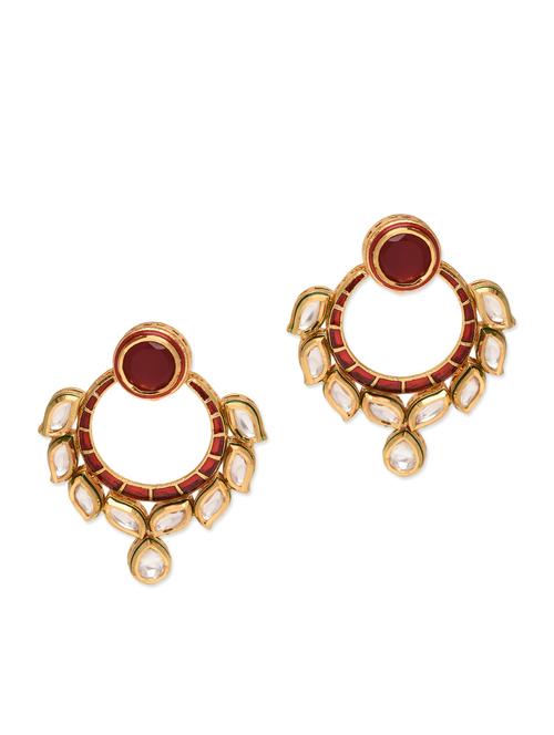 multicoloured embellished kundan earrings - 9647464 - Very Small Image - 1