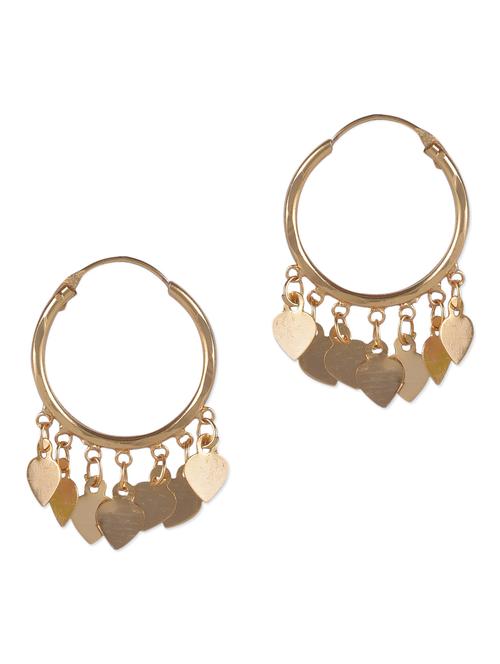 gold leaf drop hoop earrings - 9647577 - Very Small Image - 1