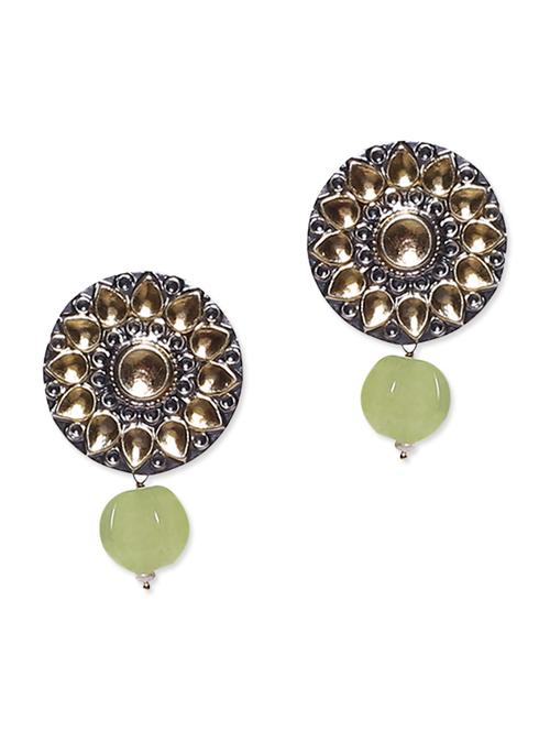 antique silver and gold drop earrings - 9648406 - Very Small Image - 1