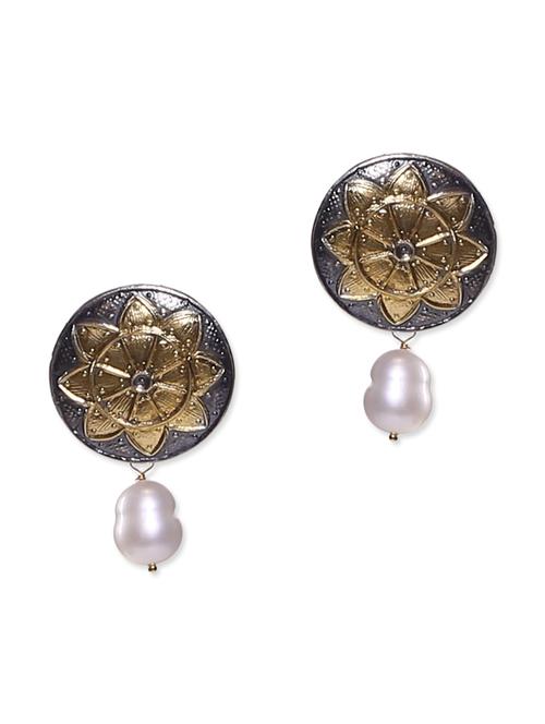 antique silver and gold drop earrings - 9648420 - Very Small Image - 1