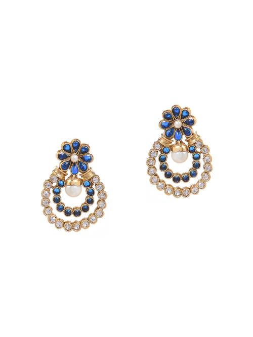 blue embellished drop earrings - 9649017 - Very Small Image - 1