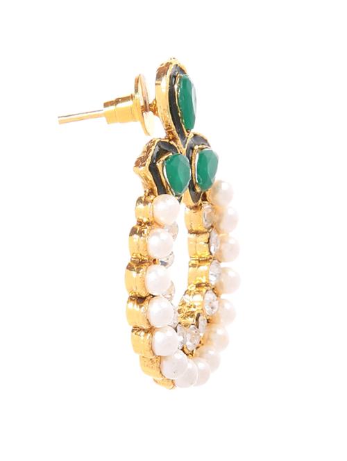 green embellished drop earrings - 9649031 - Very Small Image - 1