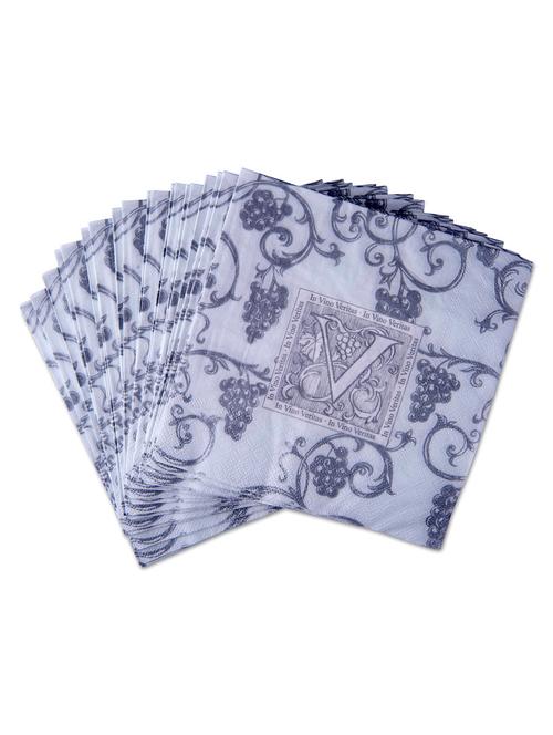 set of 20 stone blue printed paper napkins - 9649227 - Very Small Image - 1