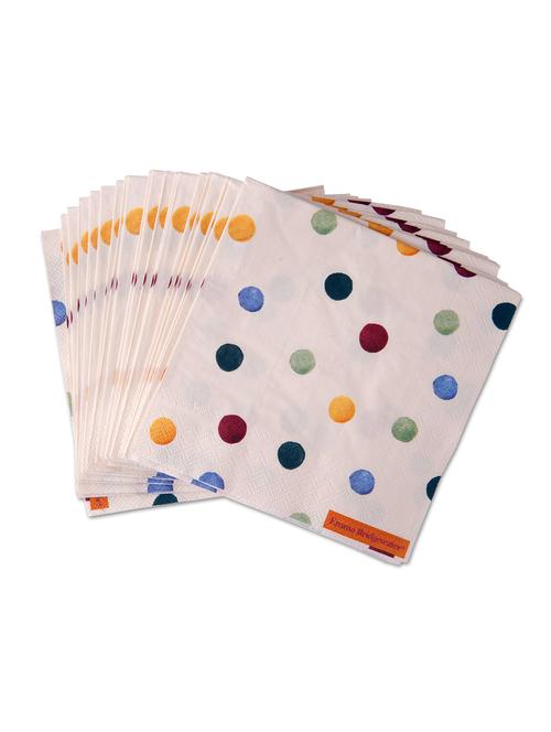 set of 20 cream printed paper napkins - 9649228 - Very Small Image - 1