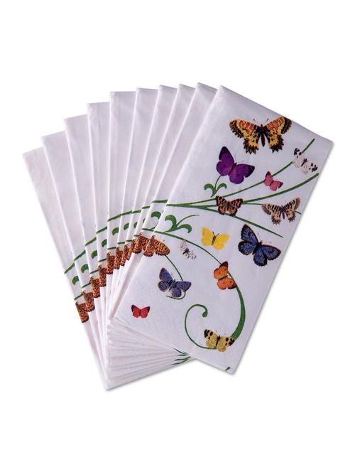set of 10 white butterfly printed paper napkins - 9649246 - Very Small Image - 1