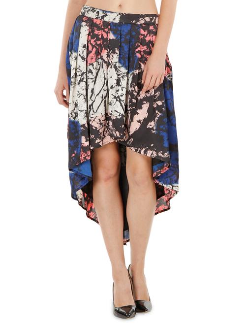 multicolored printed assymetric skirt - 9651550 - Very Small Image - 1