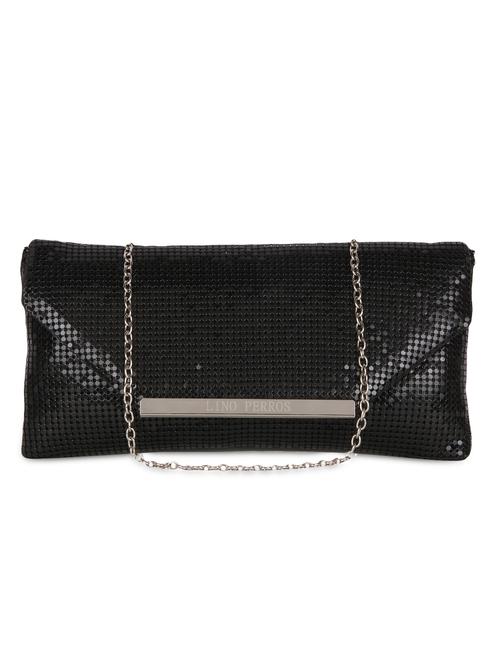solid black leatherette embellished clutch - 9653858 - Very Small Image - 1
