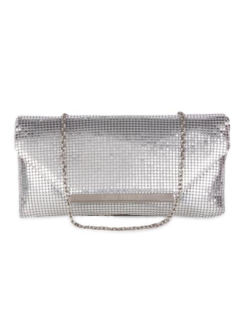 silver leatherette embellished clutch - 9653860 - Very Small Image - 1