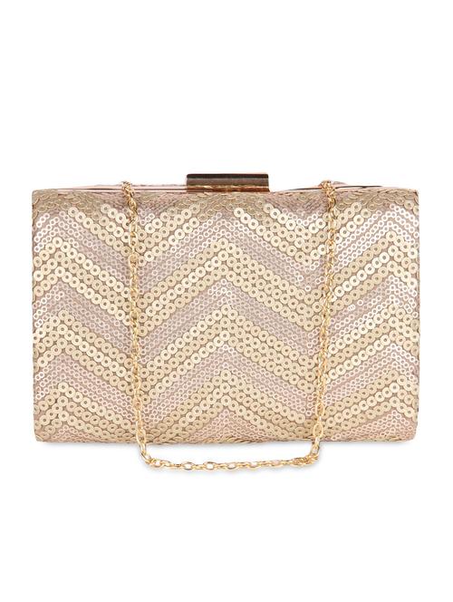 gold leatherette embellished box clutch - 9653866 - Very Small Image - 1