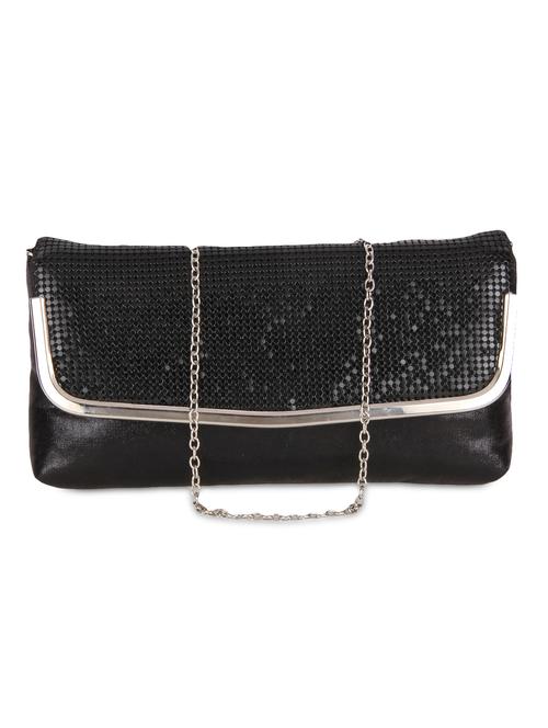 black leatherette embellished clutch - 9653870 - Very Small Image - 1