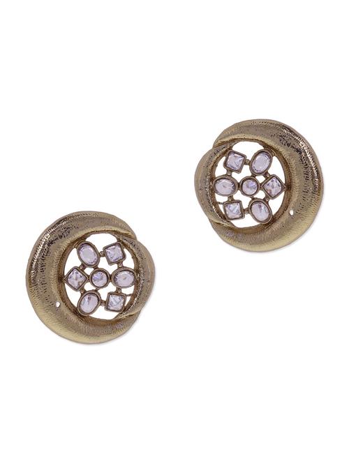 gold embellished stud earrings - 9654326 - Very Small Image - 1
