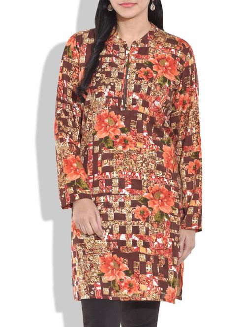 multicolored rayon printed kurti - 9655712 - Very Small Image - 1