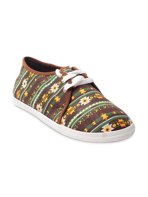 Brown printed canvas sneakers - 9656211 - Very Small Image - 1