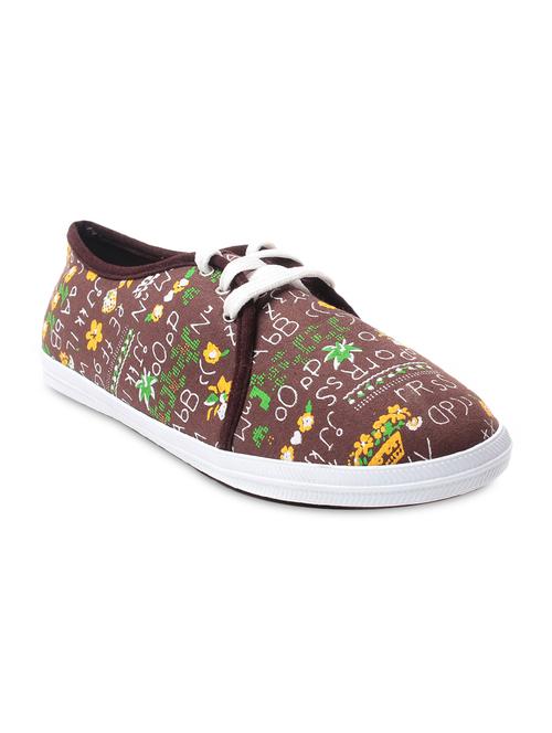 Brown printed canvas sneakers - 9656214 - Very Small Image - 1