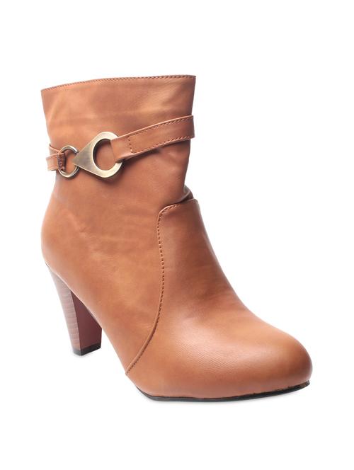 brown plain round toed boots - 9656343 - Very Small Image - 1