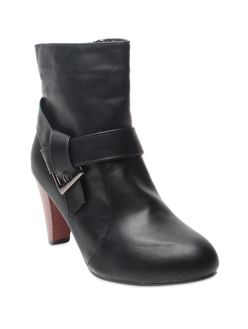 black plain round toed boots - 9656344 - Very Small Image - 1