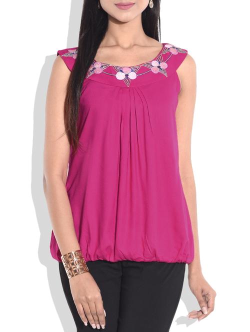 pink rayon sleeveless kurti - 9657138 - Very Small Image - 1