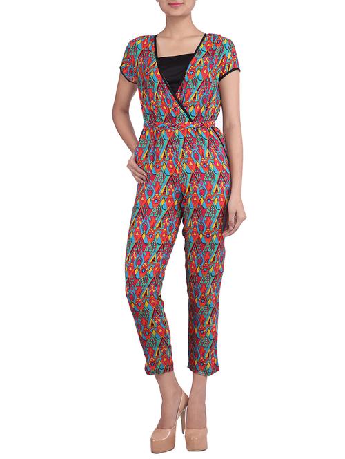 Multicoloured printed rayon jumpsuit - 9657322 - Very Small Image - 1