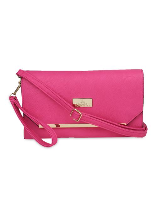 pink textured leatherette sling bag - 9657911 - Very Small Image - 1