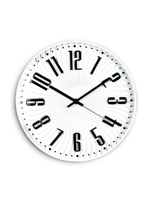 white plastic analogue wall clock - 9662538 - Very Small Image - 1