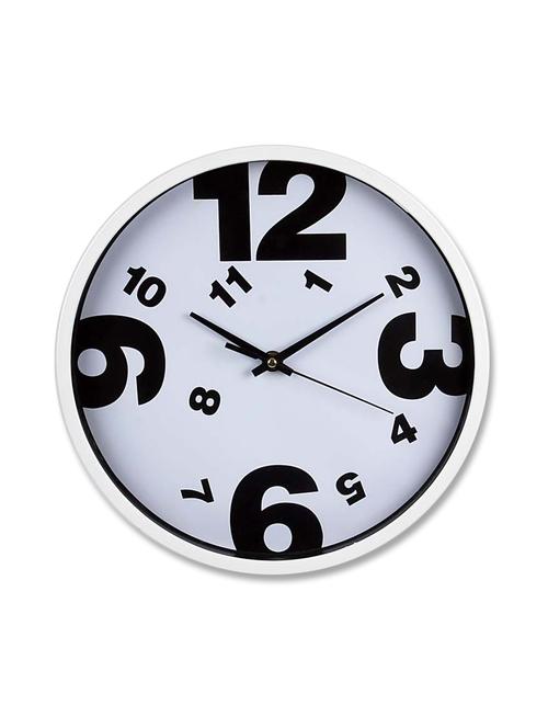 white plastic analogue wall clock - 9662583 - Very Small Image - 1