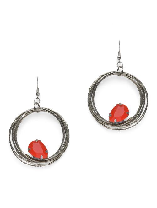 silver embellished hoop earrings - 9662650 - Very Small Image - 1