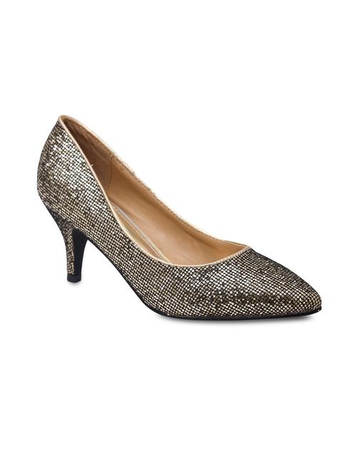 black shimmer faux leather pumps - 9663735 - Very Small Image - 1