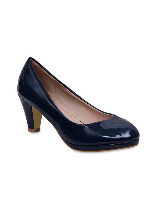 solid navy blue patent pumps - 9663754 - Very Small Image - 1