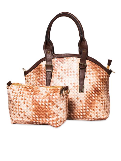 Brown Faux Leather Handbag - 9666583 - Very Small Image - 1