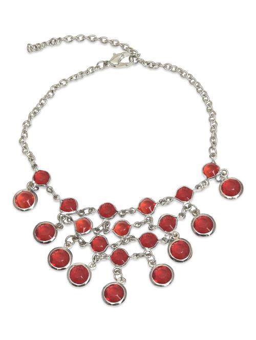 silver anklet with red stones - 9666985 - Very Small Image - 1