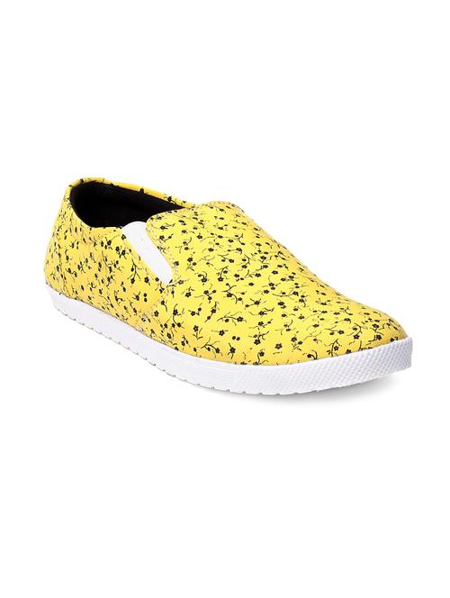 Yellow Printed Canvas Sneakers - 9667446 - Very Small Image - 1