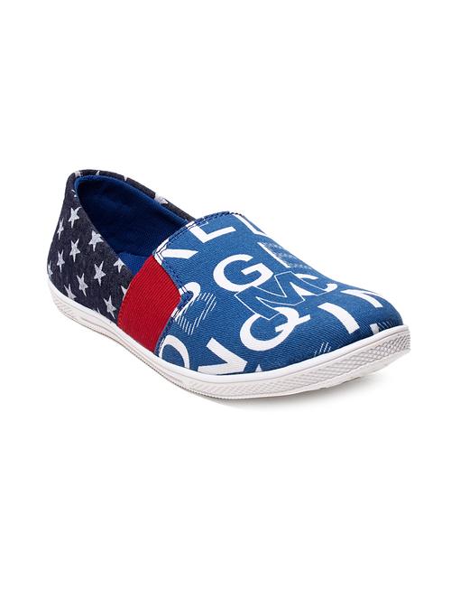 Blue Printed Canvas Sneakers - 9667456 - Very Small Image - 1