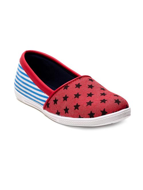 Red Printed Canvas Sneakers - 9667459 - Very Small Image - 1