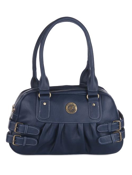 Solid Prussian blue leatherette handbag - 9667863 - Very Small Image - 1