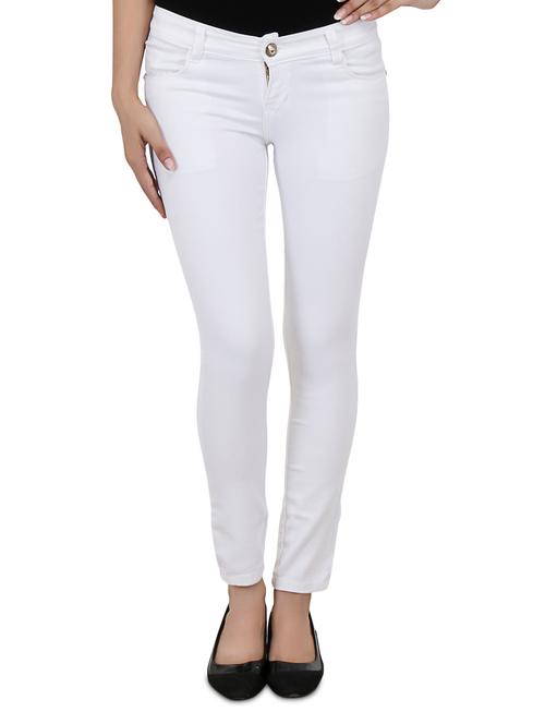 solid white denim jeans - 9668868 - Very Small Image - 1