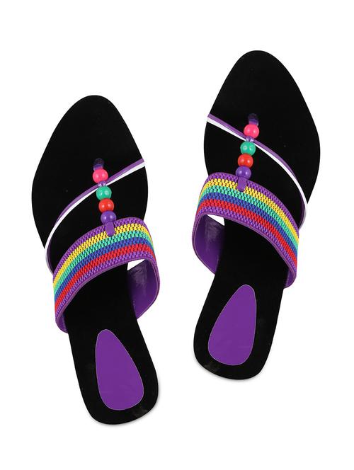 multicolored bead embellished canvas slides - 9671292 - Very Small Image - 1