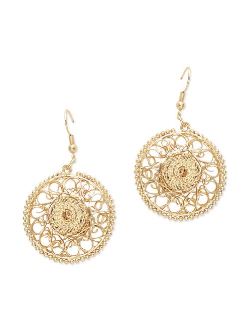 gold cut work drop earrings - 9675226 - Very Small Image - 1