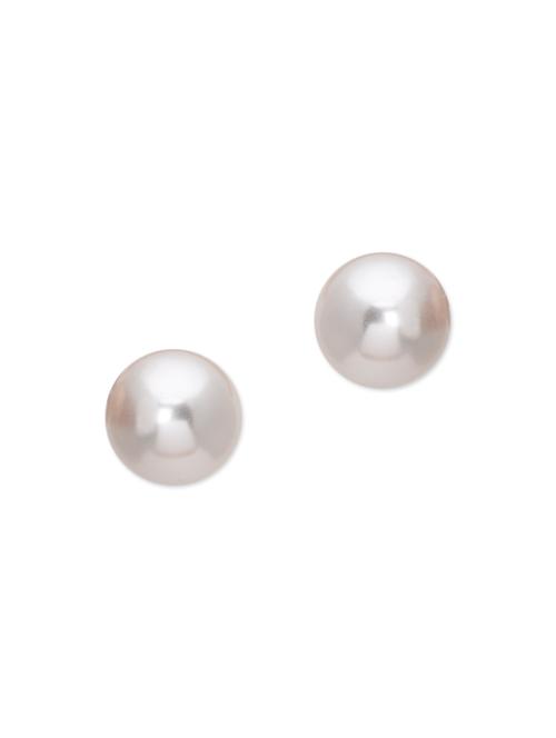white pearl beaded earrings - 9675232 - Very Small Image - 1