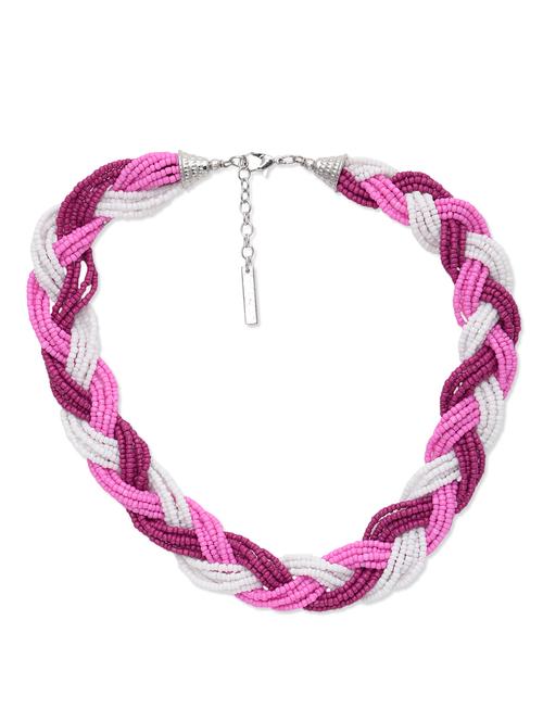 multicolored braided short necklace with bead work - 9675273 - Very Small Image - 1