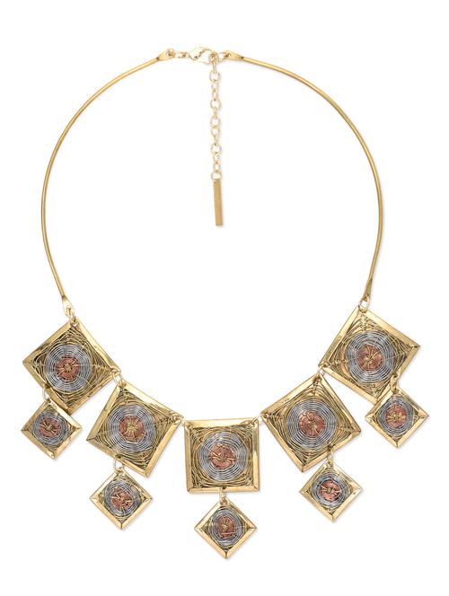 gold square short necklace - 9675300 - Very Small Image - 1