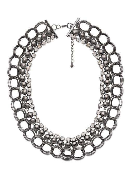 silver crystal embellished beaded necklace - 9675307 - Very Small Image - 1