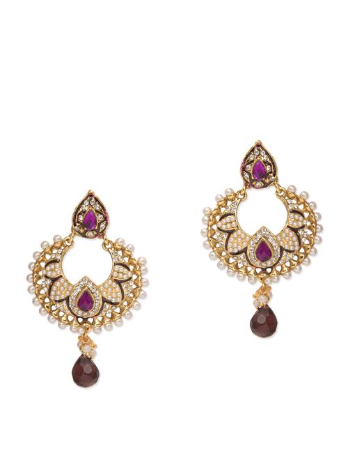 gold embellished chand bali - 9675378 - Very Small Image - 1