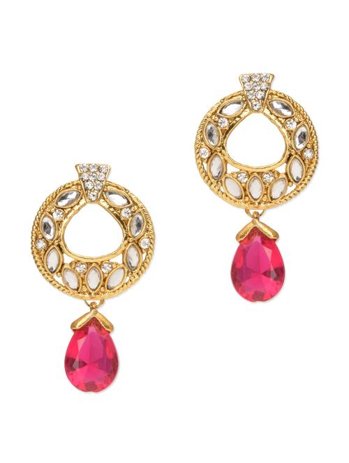 gold embellished drop earrings - 9675395 - Very Small Image - 1