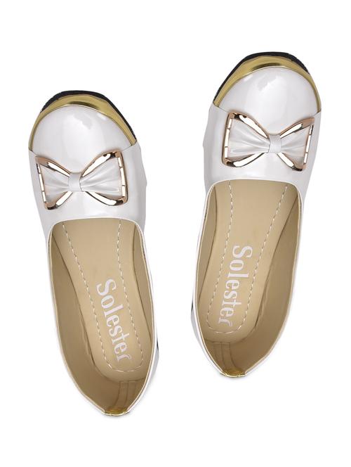 white patent leather embellished ballerinas - 9680078 - Very Small Image - 1