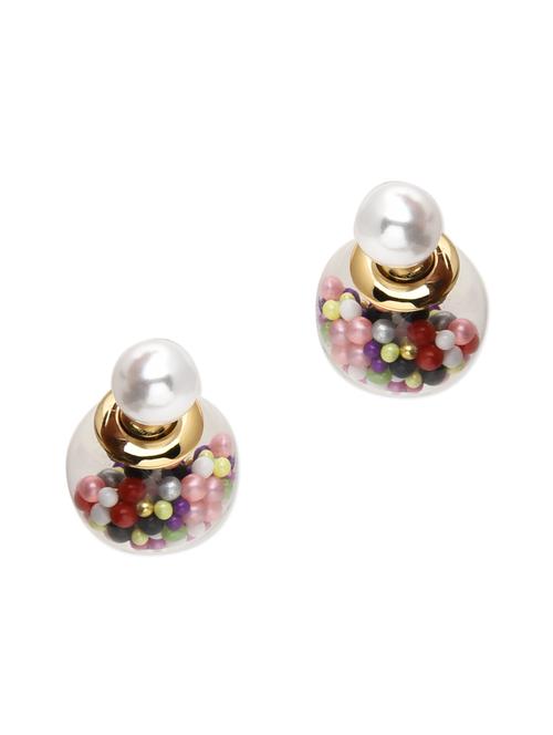 crystal and multicolored beads double sided earrings - 9681534 - Very Small Image - 1