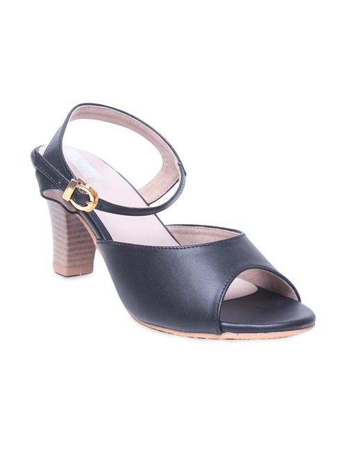 solid black leatherette sandals - 9681913 - Very Small Image - 1