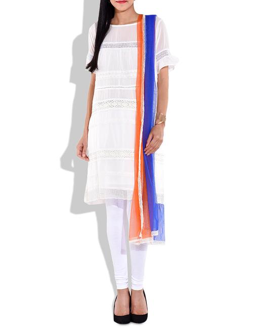 white cotton straight kurta - 9682561 - Very Small Image - 1