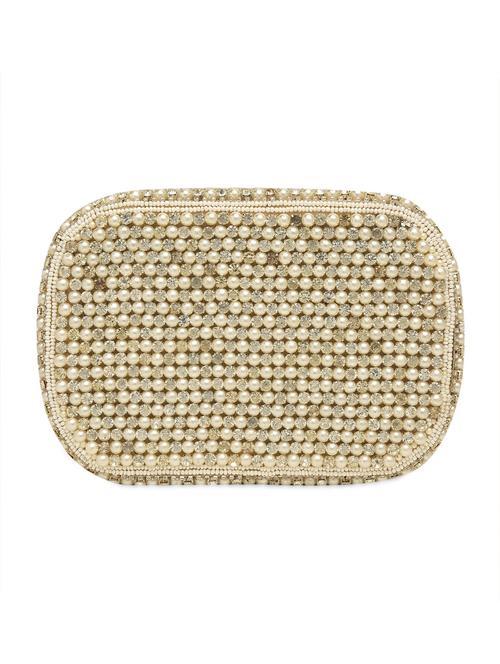 white pearl embellished clutch - 9683564 - Very Small Image - 1