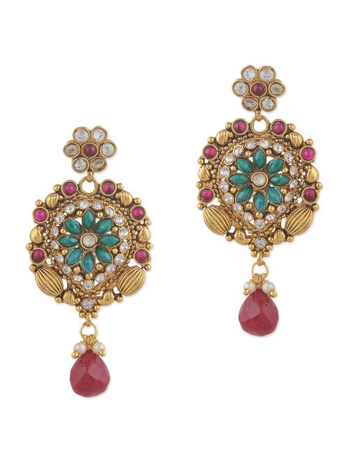 multicolored brass stonework earrings - 9683742 - Very Small Image - 1