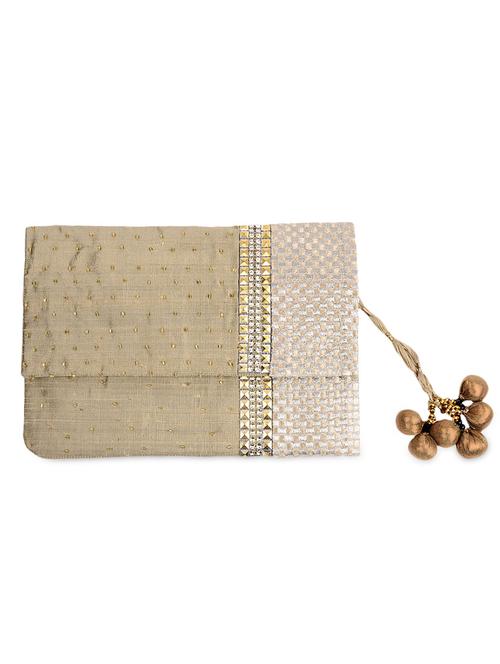 beige embellished raw silk ipad case - 9684415 - Very Small Image - 1